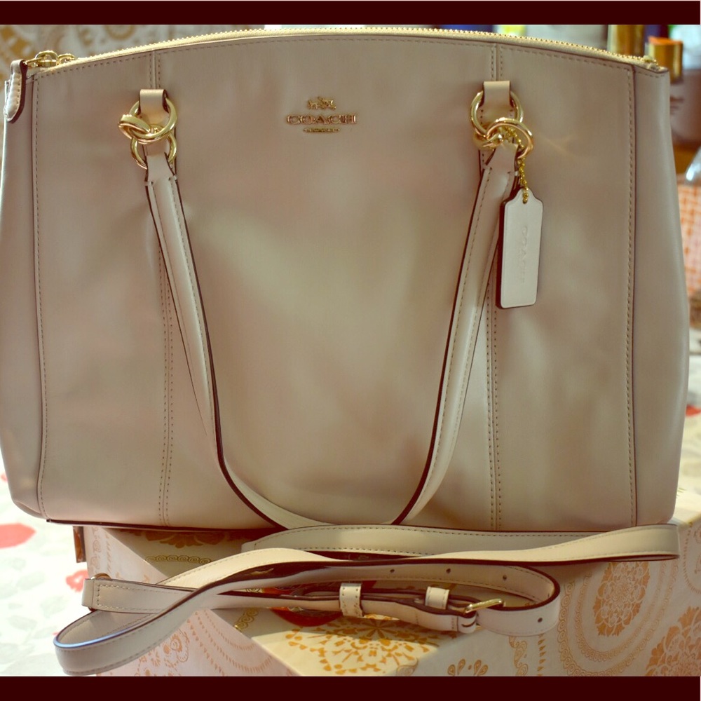 Coach Leather Christie Cream Crossbody